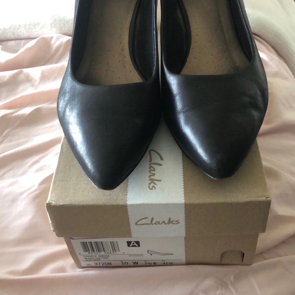 Black leather shoe